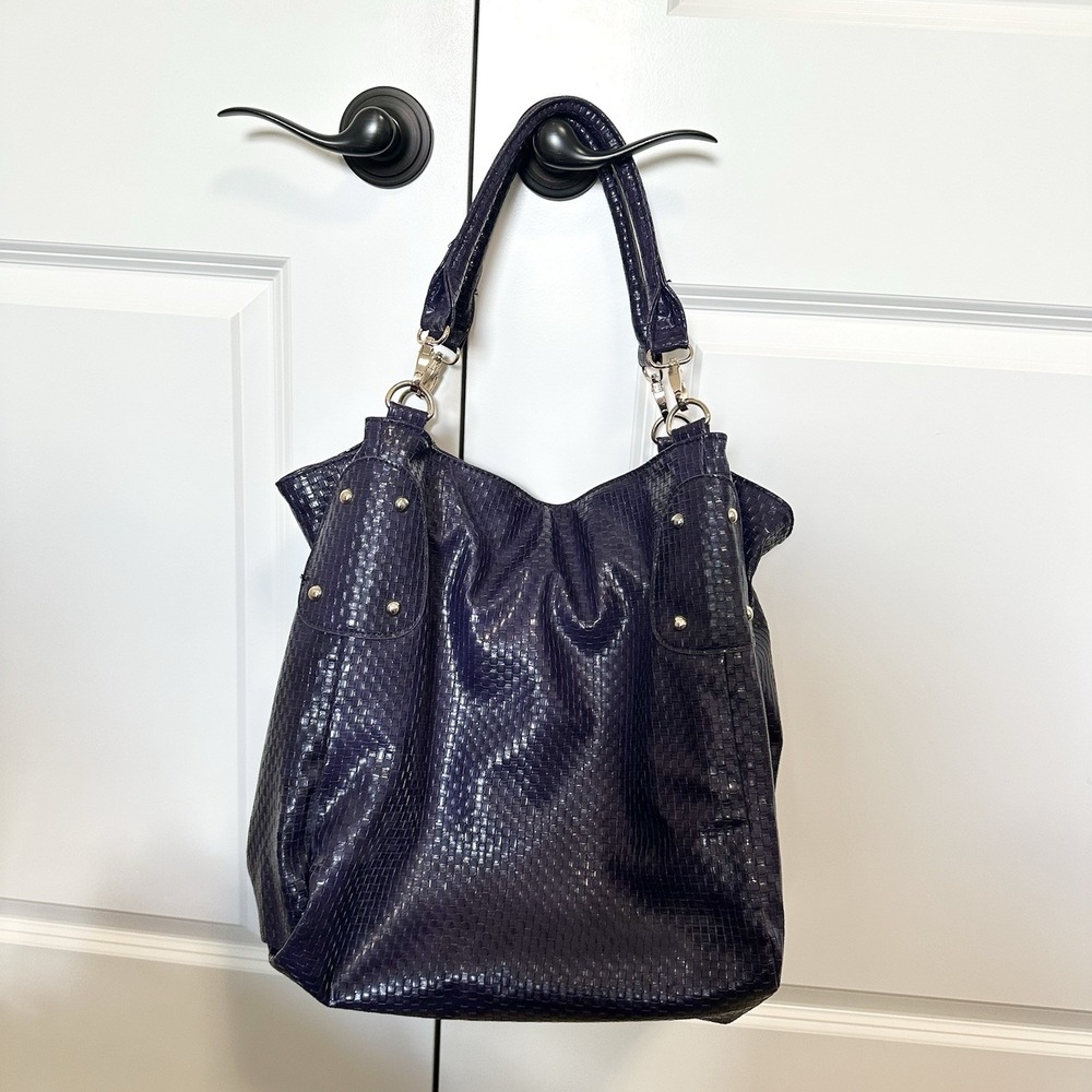 Big Buddha Nancy Blue Tote Handbag Hobo Bag RARE Dark Blue